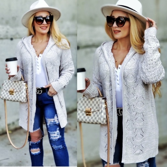 Open Front Knitted Cardigan - Picture 2 of 5